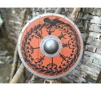 24'' Viking Dragon Shield ~ Knight Cosplay Wooden Round Viking Warrior Shield