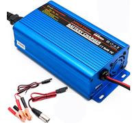 24 Volt battery charger Smart Fully Automatic Battery Charger Maintainer Trickle Charger 5A 3-pin XLR alligator connector with I/O switch(UK Plug)