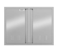 24" W X 24" H BBQ Access Door, Outdoor Kitchen Double Doors with Recessed Handle and Vents, Thickened 304 Stainless Steel Outdoor Kitchen Accessories Door for Indoor, Outdoor, Silver