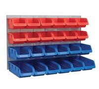 24 Wall Mounted Storage Bins with Metal Back Panel - Plastic Parts