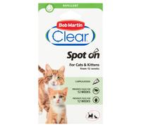 (24 Weeks) Bob Martin Clear Flea & Tick Spot On For Cats
