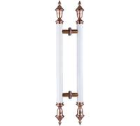 24" White French Door Pull Handle2Sided H Shape Grab Bar for Sliding Doors & GatesEntry Handle Perfect for Home Decor & Renovation Projects