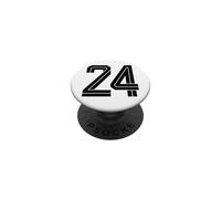 #24 White Vintage Number 24 Sports Fan Soccer Style PopSockets Adhesive PopGrip