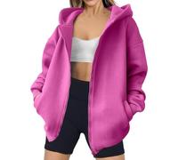 24 Womens Fleece Jackets Full Zip Ladies Longline Hoodie Size 20 Long Sweatshirts For Women Uk Winter Coats For Mature Ladies Zip Up Hoodie Women Designer Ladies Thermals Top Hot Pink