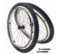 24 x 1.95 Wheelchair Rear Wheel Assembly, Pneumatic Tire (Non-Solid) with Bearing and Handrim, Back Wheels for Manual/Sports Wheelchair(Bearing 12.7mm)