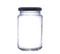 24 x 12 oz (296 ml) Jam Jars, ideal for jams with a choice of seven lids (black)