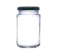 24 x 12 oz (296 ml) Jam Jars, ideal for jams with a choice of seven lids (dark green)