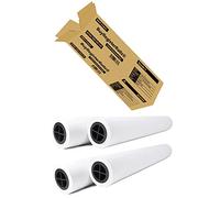 24’’ x 150’ Plotter Paper (New and Premium 4 Rolls) 20 lb Uncoated 96 Bright White (75 GSM with 2’’ Core) CAD Paper Rolls for Engineers, Architects, Copy Service Shops w/Inkjet Printers