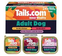 24 X 150G Tails.com Inner Vitality Adult Dog Food Variety Multipack Selection