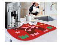 24 x 16 Espresso Mat , with Dish Drying Mat Coffee Mat for Countertop Rubber Backed for Dry Countertops Home Bar ,B