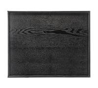 24 x 20 Inches Extra Large Solid Wood Serving Tray for Tea Coffee Table Snack Food Meals Serving Plate Kitchen Party Bar Breakfast Server with Raised Edges Black Wooden Decorative Ottoman Tray