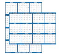 24" x 36" SwiftGlimpse 2026 Paper Folded Wall Calendar Large 12 Month Annual Yearly Wall Planner, Reversible, Horizontal/Vertical, Navy
