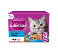 24 x 400g Whiskas 1+ Adult Wet Tins Mixed Ocean Menu in Jelly