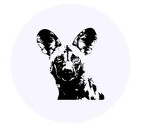 24 x 40mm Round 'African Wild Dog' Stickers (SK00060600)