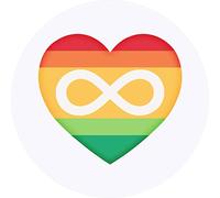 24 x 40mm Round 'Autism Awareness Infinity Flag Heart' Stickers (SK00055044)
