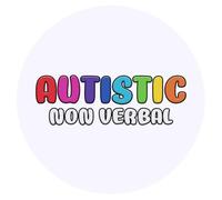 24 x 40mm Round 'Autistic Non Verbal' Stickers (SK00055627)
