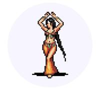 24 x 40mm Round 'Belly Dancer Pixel Art ' Stickers (SK00062674)
