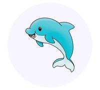 24 x 40mm Round 'Blue Baby Dolphin' Stickers (SK00067084)
