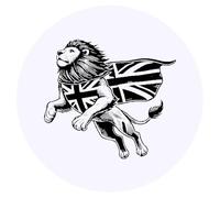 24 x 40mm Round 'British Lion Hero' Stickers (SK00070895)