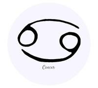 24 x 40mm Round 'Cancer Zodiac Symbol' Stickers (SK00062313)
