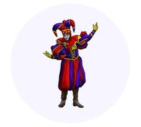 24 x 40mm Round 'Court Jester' Stickers (SK00044022)