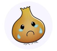 24 x 40mm Round 'Crying Onion' Stickers (SK00042570)