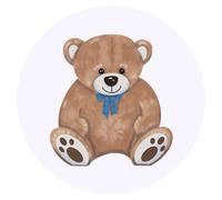 24 x 40mm Round 'Cute Brown Teddy Bear' Stickers (SK00065563)