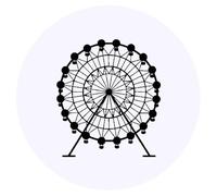 24 x 40mm Round 'Ferris Wheel' Stickers (SK00012051)