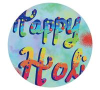 24 x 40mm Round 'Happy Holi' Stickers (SK00062760)