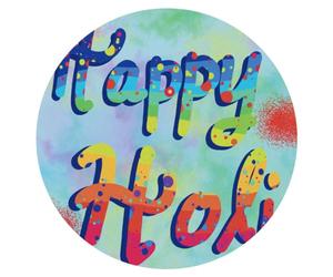 24 x 40mm Round 'Happy Holi' Stickers (SK00062760)