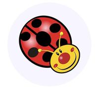 24 x 40mm Round 'Happy Ladybird' Stickers (SK00067038)