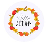 24 x 40mm Round 'Hello Autumn Leaf Wreath' Stickers (SK00050102)