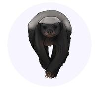 24 x 40mm Round 'Honey Badger' Stickers (SK00053238)