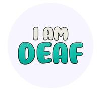 24 x 40mm Round 'I Am Deaf' Stickers (SK00056226)