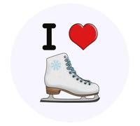 24 x 40mm Round 'I Love Ice Skating' Stickers (SK00046895)