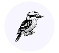 24 x 40mm Round 'Kookaburra Resting' Stickers (SK00071977)