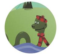 24 x 40mm Round 'Nessie The Loch Ness Monster' Stickers (SK00067655)
