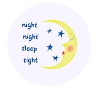 24 x 40mm Round 'Night Night Sleep Tight' Stickers (SK00071082)