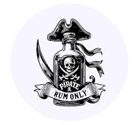 24 x 40mm Round 'Pirate Rum Bottle' Stickers (SK00072034)