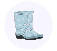 24 x 40mm Round 'Polka Dot Wellington Boots' Stickers (SK00042520)