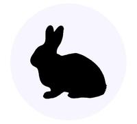 24 x 40mm Round 'Rabbit Silhouette' Stickers (SK00013765)