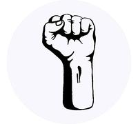 24 x 40mm Round 'Raised Fist' Stickers (SK00014733)