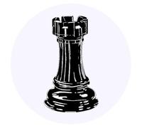 24 x 40mm Round 'Rook Chess Piece' Stickers (SK00038298)