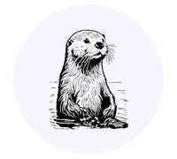 24 x 40mm Round 'Sea Otter' Stickers (SK00064840)