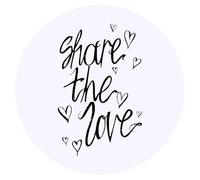 24 x 40mm Round 'Share The Love' Stickers (SK00011027)
