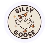 24 x 40mm Round 'Silly Goose' Stickers (SK00072367)