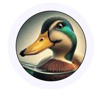 24 x 40mm Round 'Smiling Mallard Duck' Stickers (SK00070214)