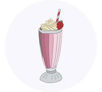 24 x 40mm Round 'Strawberry Milkshake ' Stickers (SK00055927)