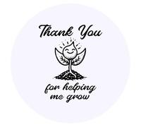 24 x 40mm Round 'Thank You for Helping Me Grow' Stickers (SK00067209)