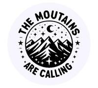 24 x 40mm Round 'The Mountains are Calling' Stickers (SK00066358)